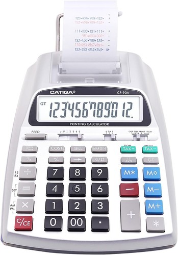 Printing calculator with tape - with,