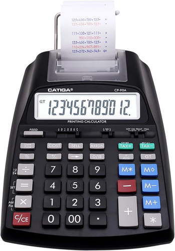 Printing calculator with - calculator, tape